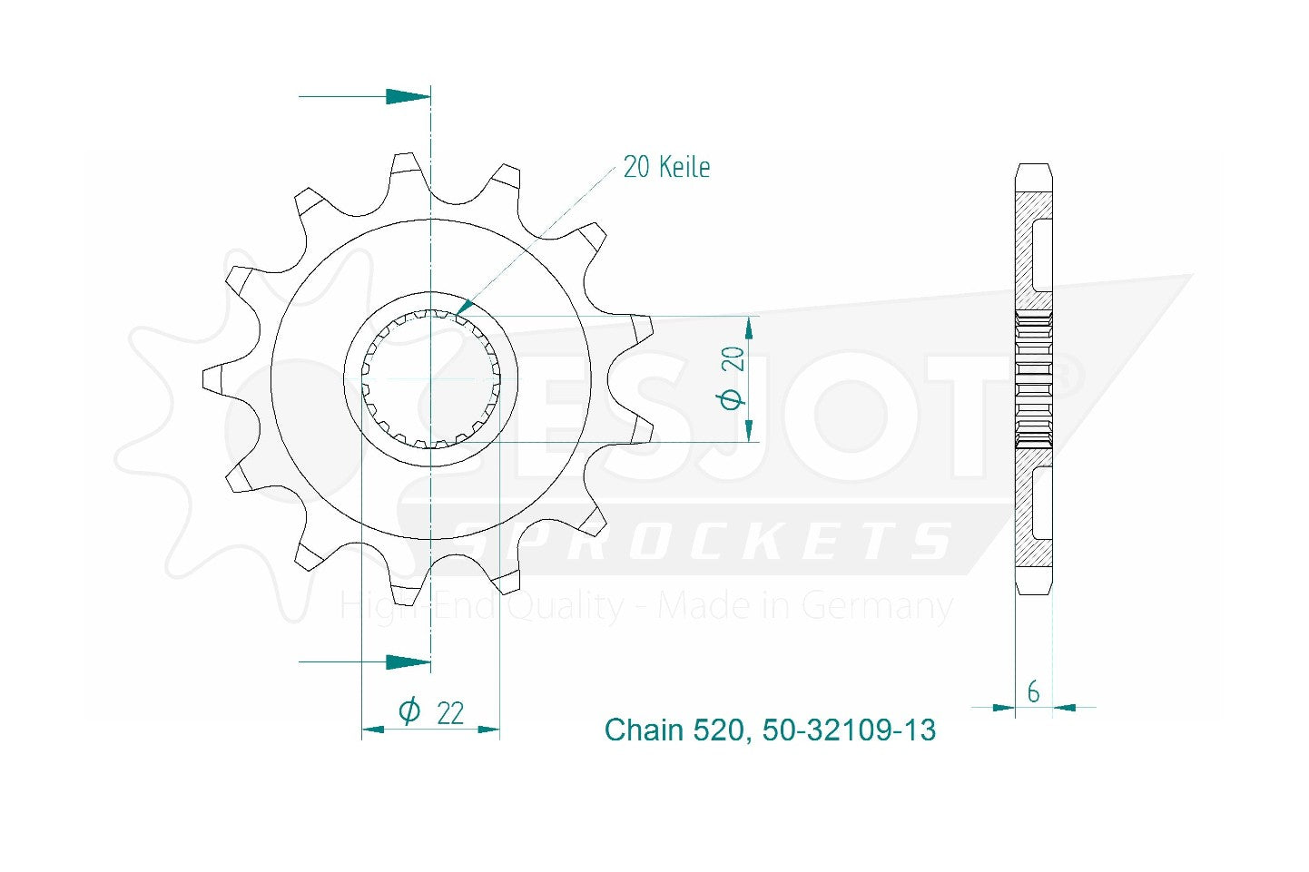 Sprockets Front (32109-13T) - Esjot
