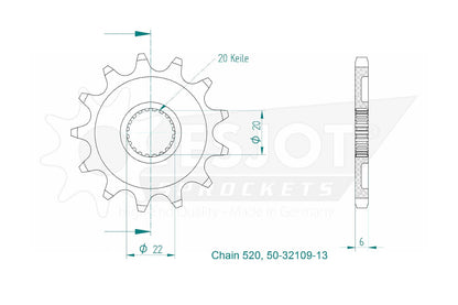 Sprockets Front (32109-13T) - Esjot