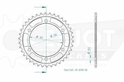 Sprockets Rear (32139-38T) - Esjot