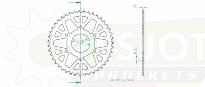 Sprockets Rear (32147-43T) - Esjot