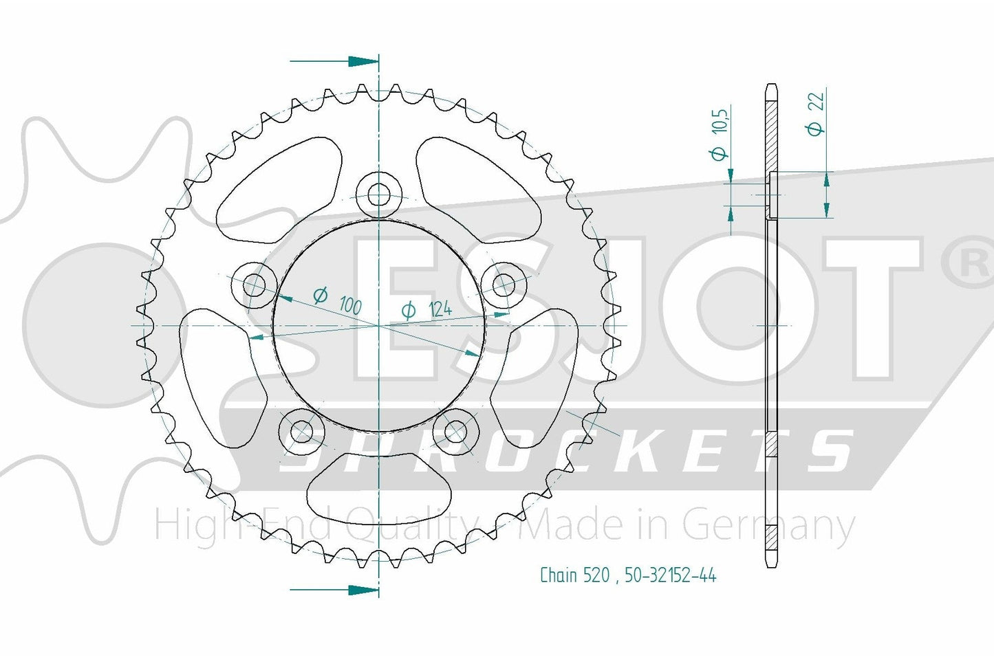 Sprockets Rear (32166-42T) - Esjot