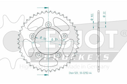 Sprockets Rear (32166-42T) - Esjot