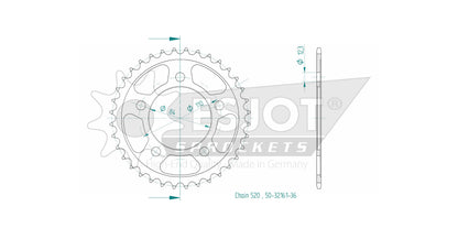 Sprockets Rear (32161-36T) - Esjot