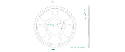 Sprockets Rear (32161-45T) - Esjot