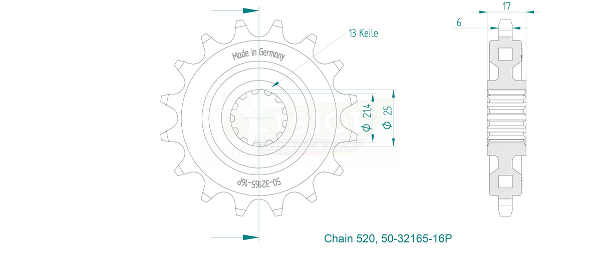 Sprockets Front (32165-16) - Esjot