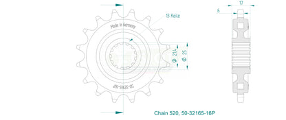 Sprockets Front (32165-16) - Esjot
