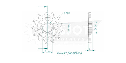 Sprockets Front (32169-13S) - Esjot (Sports)