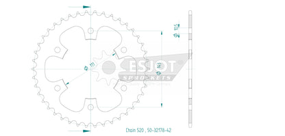 Sprockets Rear (32178-42T) - Esjot