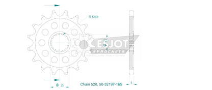 Sprockets Front (32197-14T) - Esjot (Sports)