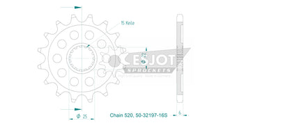 Sprockets Front (32197-16T) - Esjot (Sports)