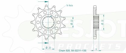 Sprockets Front (32211-13T) - Esjot