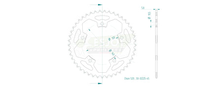 Sprockets Rear (32225-45T) - Esjot
