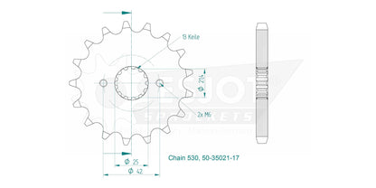Sprockets Front (35021-17T) - Esjot