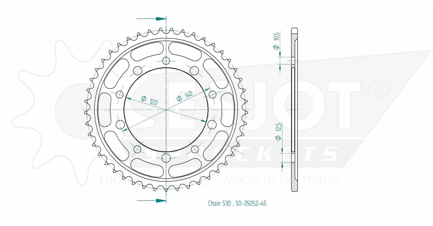 Sprockets Rear (35052-45T) - Esjot