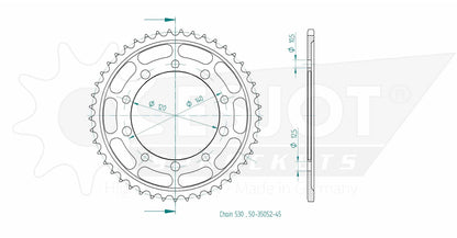 Sprockets Rear (35052-45T) - Esjot