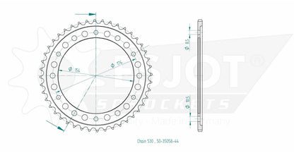 Sprockets Rear (35058-44T) - Esjot