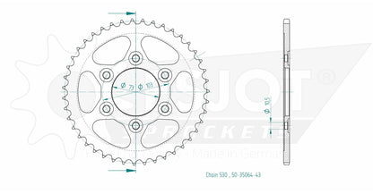 Sprockets Rear (35064 - 43T) - Esjot