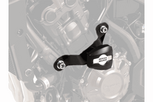 HONDA CB 650 R e-clutch protection crash pads installed on engine.
