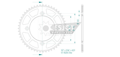 Sprockets Rear ( 15203-51T) - Esjot