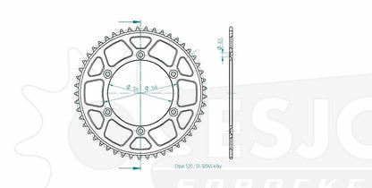 Sprockets Rear (32041-49T) - Esjot