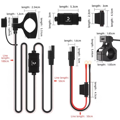 Handlebar Mounted 18W PD USB-C + QC 3.0 (Mini)