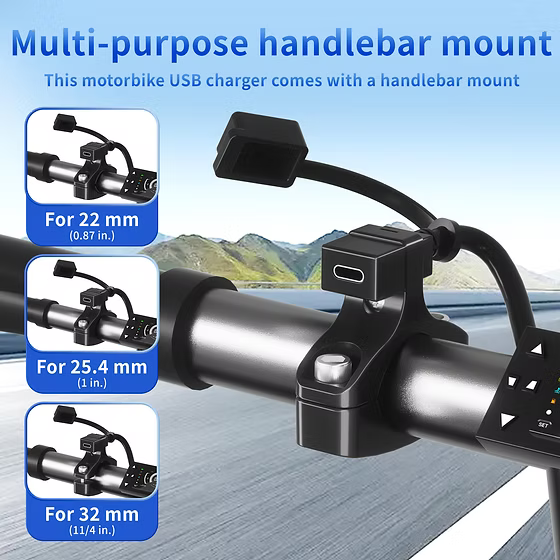 Handlebar Mounted 18W PD USB-C + QC 3.0 (Mini)