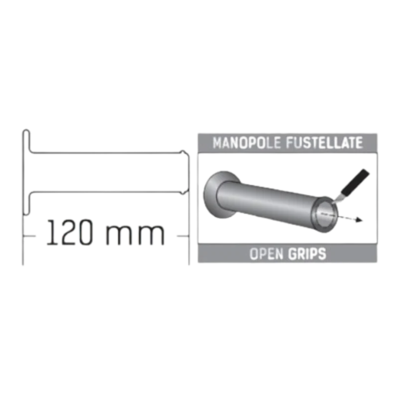 Domino Handlebar Grips - Silver/Anthracite