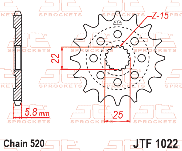 Sprockets Front (1022 - 15T) - JT