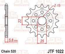 Sprockets Front (1022 - 15T) - JT