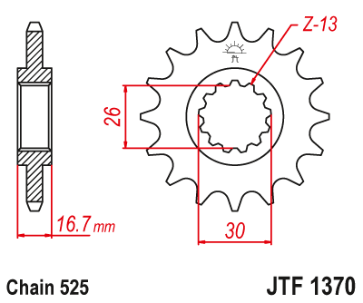 Sprockets Front (1370 - 15T) - JT Rubber