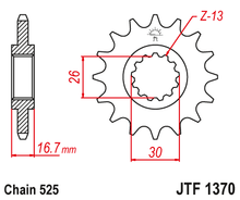 Sprockets Front (1370 - 15T) - JT Rubber
