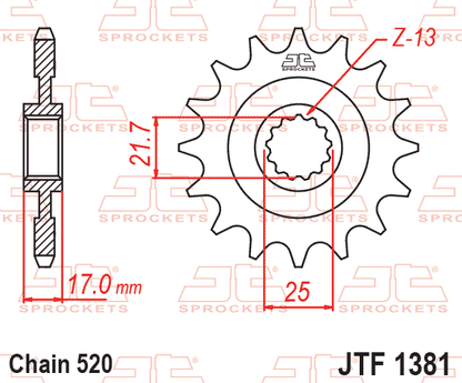 Sprockets Front (1381 - 15T) - JT Rubber