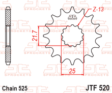 Sprockets Front (520 - 17) Rubber - JT