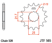 Sprockets Front (565 - 16) Rubber - JT