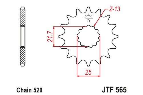 Sprockets Front (565 - 16T) - JT