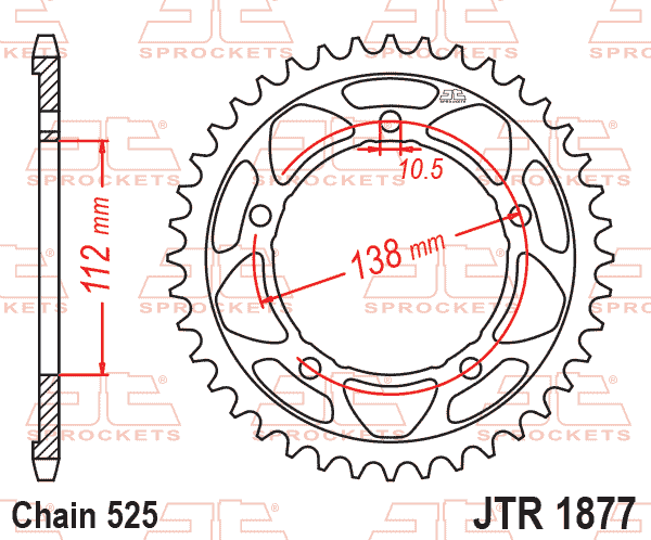 Sprockets Rear (1877- 45T) - JT
