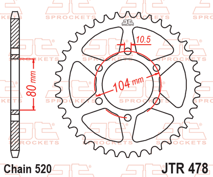 Sprockets Rear (478 - 48T) - JT