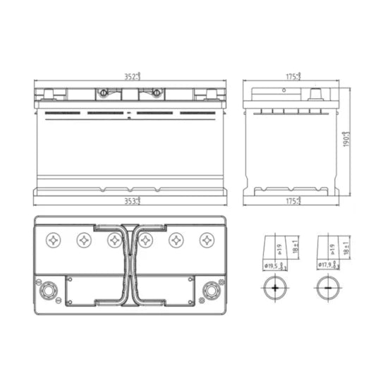 Automotive Battery - 96Ah 860A 12V
