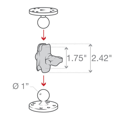 RAM Arm - Double Socket Arm - 25mm B Ball