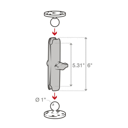 RAM Arm - Double Socket Arm - 25mm B Ball