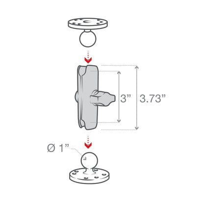 RAM Arm - Double Socket Arm - 25mm B Ball
