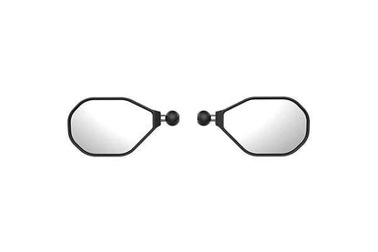 Set of RAM mirror with ball, left and right pair, aerodynamic design, suitable for motorcycles.