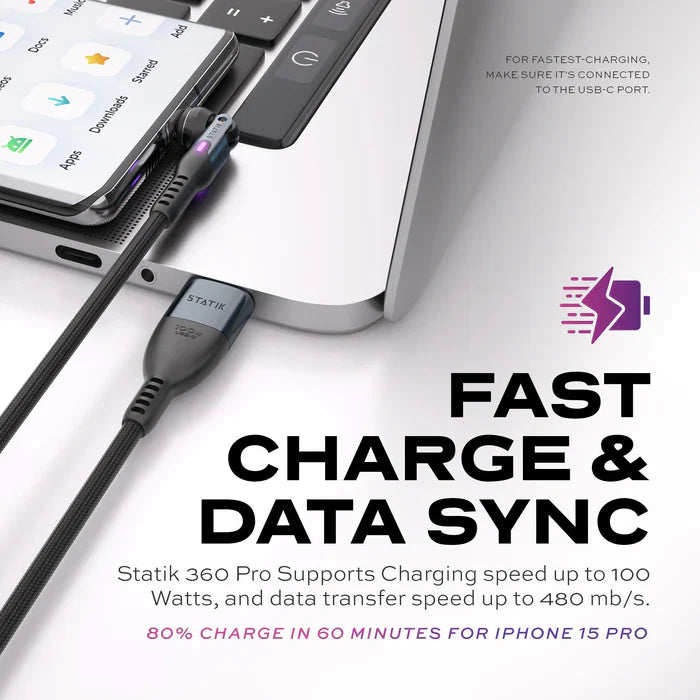 Magnetic Charging Cable - 100W USB A/C + Iphone