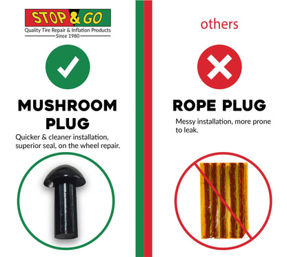 Mushroom Plug Tire Repair  – 2.54 cm Length x 0.79 cm Diameter, Pack of 50
