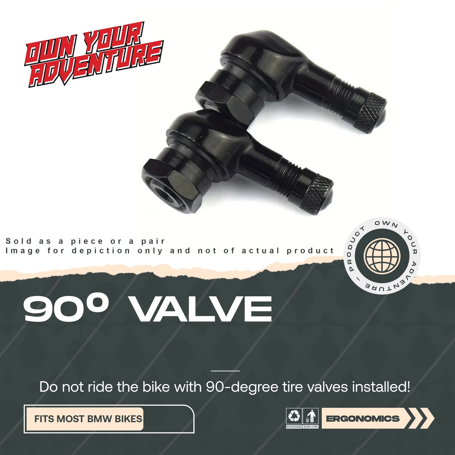 Tyre pressure Valve 90 Stem (Aluminium)
