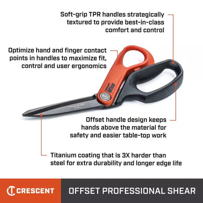 TITANIUM COATED SCISSORS OFFSET TRADESMAN SHEAR