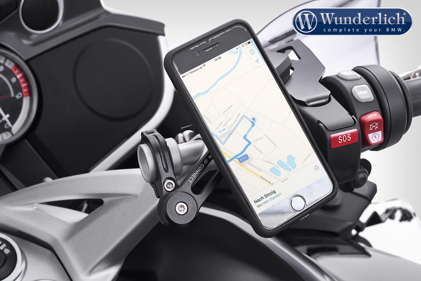 Adapter for SP-Connect on stub Handlebar.