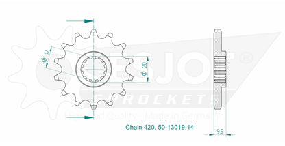 Sprockets Front (13019-14T) - Esjot