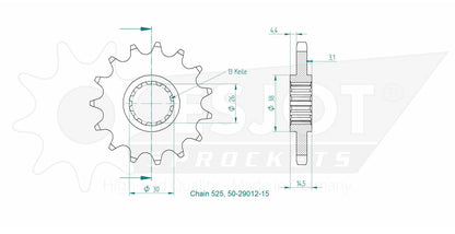 Sprockets Front (29012 - 15T) - Esjot