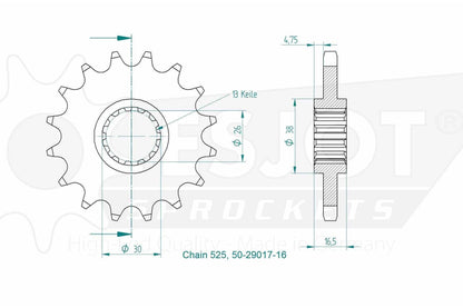 Sprockets Front (29017 - 15T) - Esjot